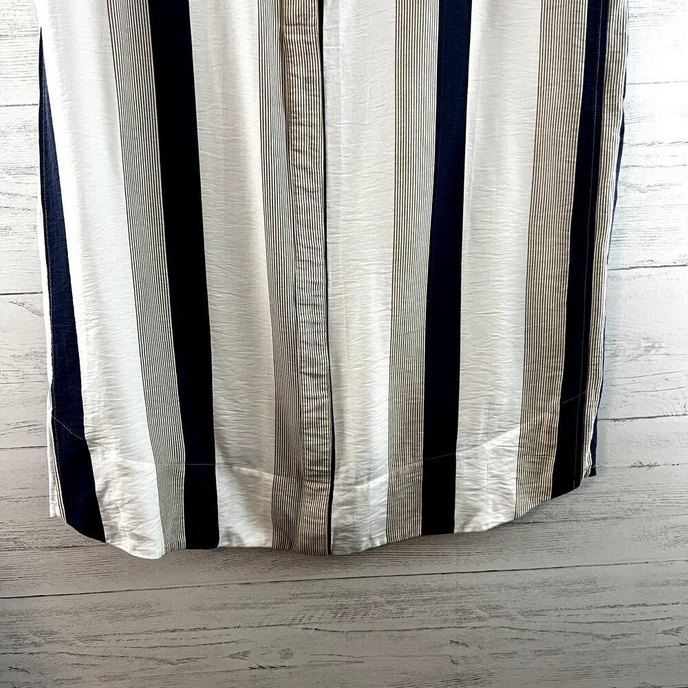 Kori Striped Short Sleeve Pocket Front Shirt Dress Size L - Picture 5 of 7